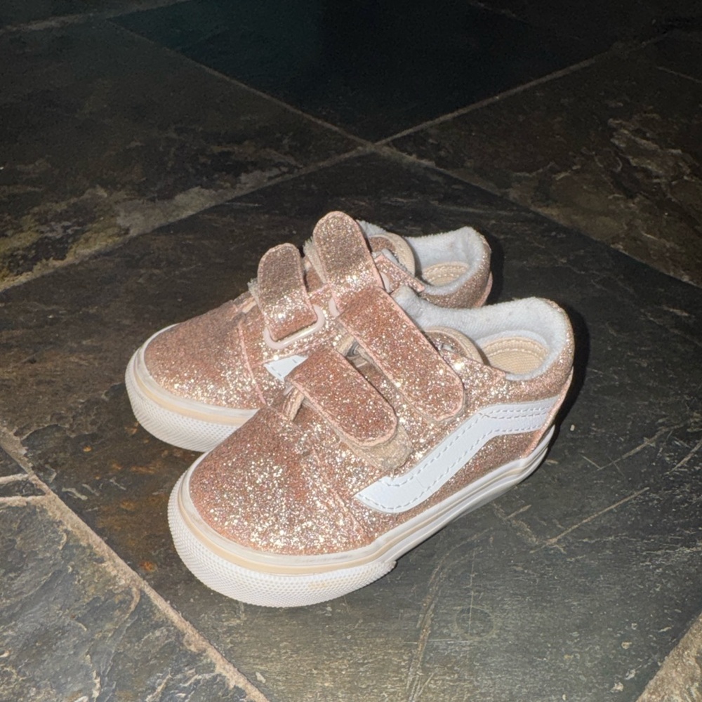 Vans Kids 4T Glitter Velcro Sneakers - Gold